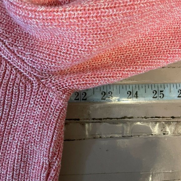 CRAZY HORSE PINK/WHITE ZIP FRONT CARDIGAN SWEATER MEDIUM-EUC - Picture 4 of 7